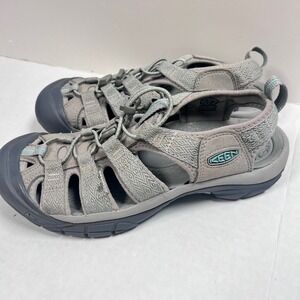 KEEN Womens shoes Size 8.5 Whisper Water Sandal Gray Aqua Strappy‎ Hiking NEW